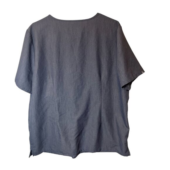 Figs Scrub Top Casma Womens XXL Gray V-Neck Short Sleeve With Pockets - Picture 5 of 5
